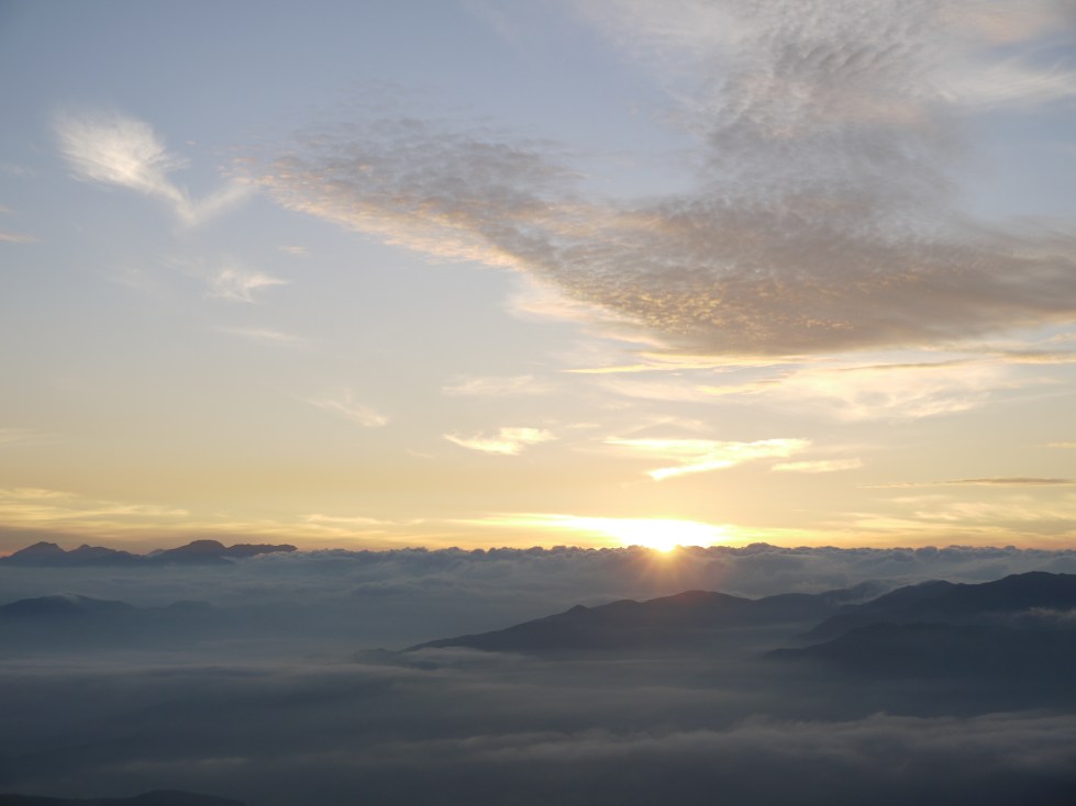 A sea of clouds near Ishizuchi Mountain in Ehime, Japan.