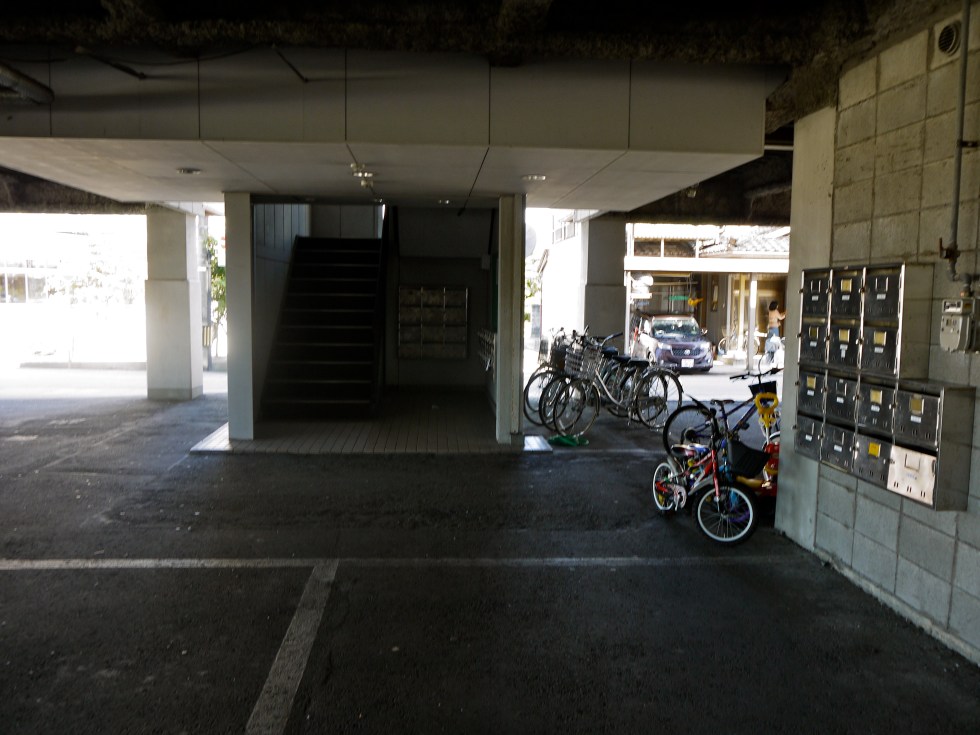The bicycle parking area outside of my apartment building.