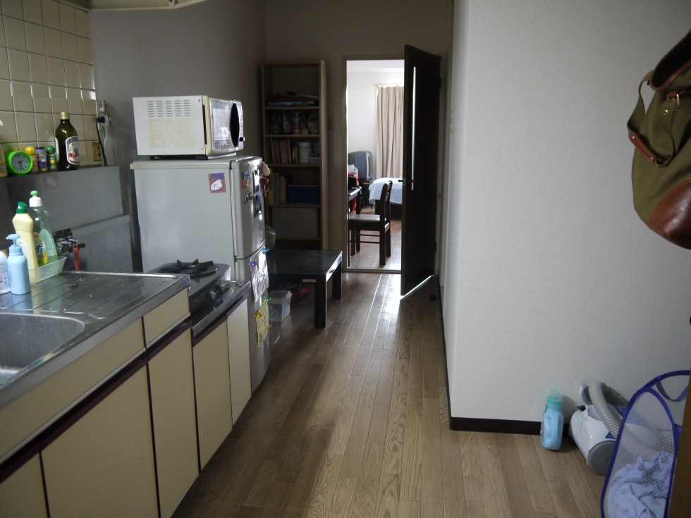 The entrance (and kitchen) to my apartment.