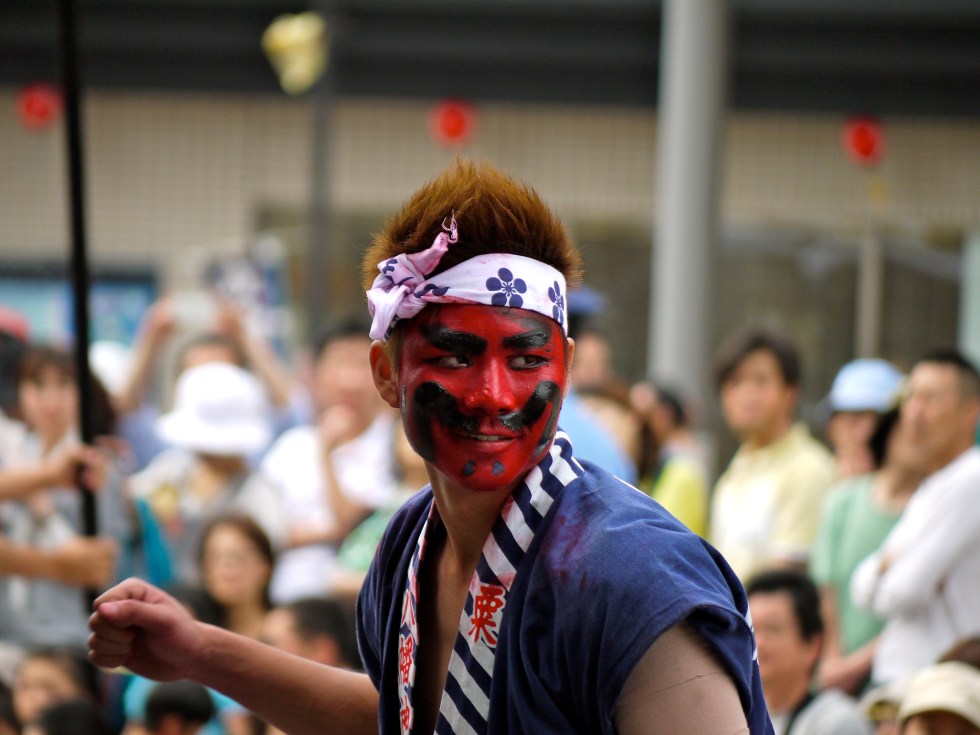 A man at a festival in Kanazawa, Japan.